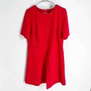 Eloquii red short sleeve tunic with slit sz 14